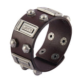 2019 Punk Black Brown PU Leather Bracelets Men Women Fashion Braid Stainless Steel Magnetic Clasp Wristband Bracelets Bangles