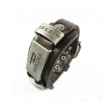 2019 Punk Black Brown PU Leather Bracelets Men Women Fashion Braid Stainless Steel Magnetic Clasp Wristband Bracelets Bangles