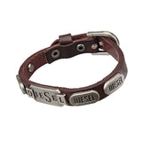 2019 Punk Black Brown PU Leather Bracelets Men Women Fashion Braid Stainless Steel Magnetic Clasp Wristband Bracelets Bangles