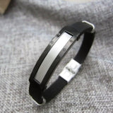 2019 Punk Black Brown PU Leather Bracelets Men Women Fashion Braid Stainless Steel Magnetic Clasp Wristband Bracelets Bangles